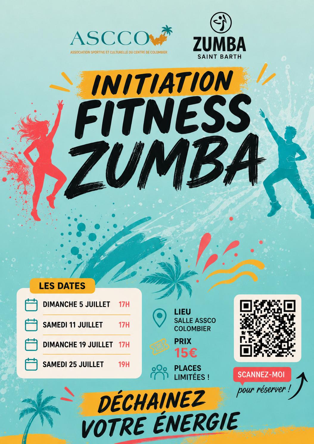 Affiche officielle de l'initiation Fitness Zumba ASCCO
